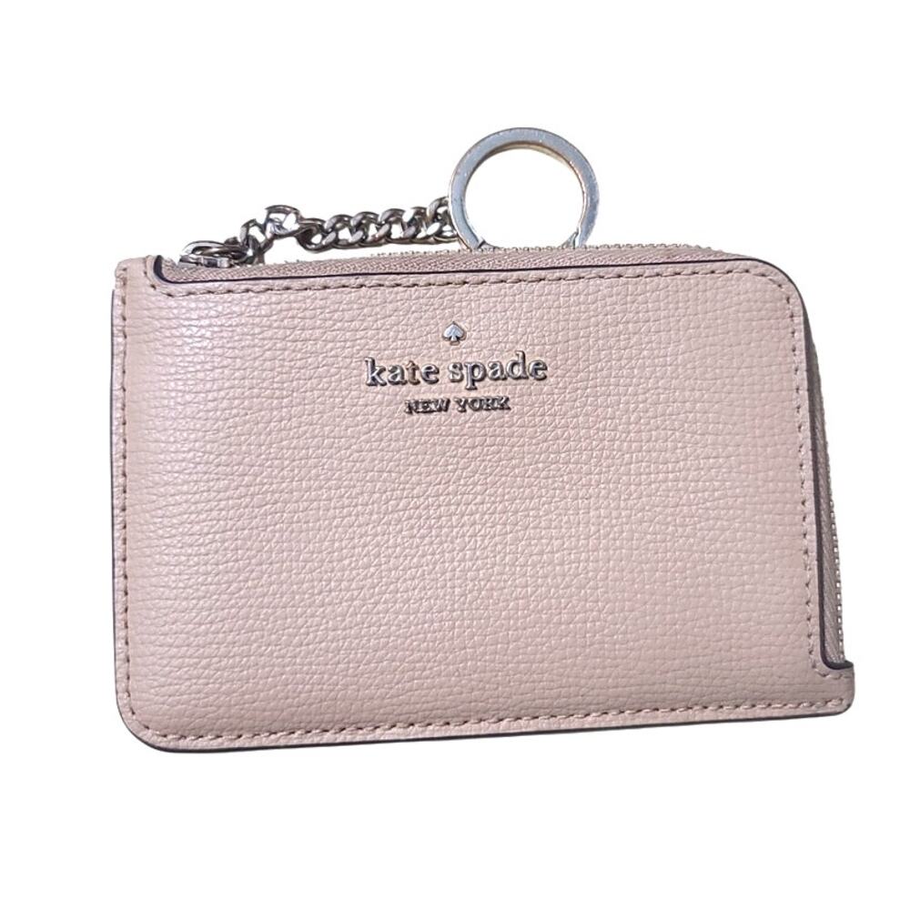 Kate Spade Darcy Warm Taupe Medium L Zip Card Holder Leather